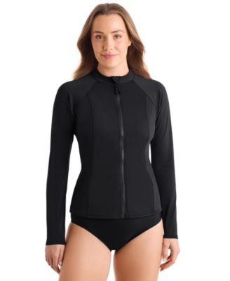 ShapeSolver Women's Sport Long-Sleeve Swim Cover-Up Shirt
