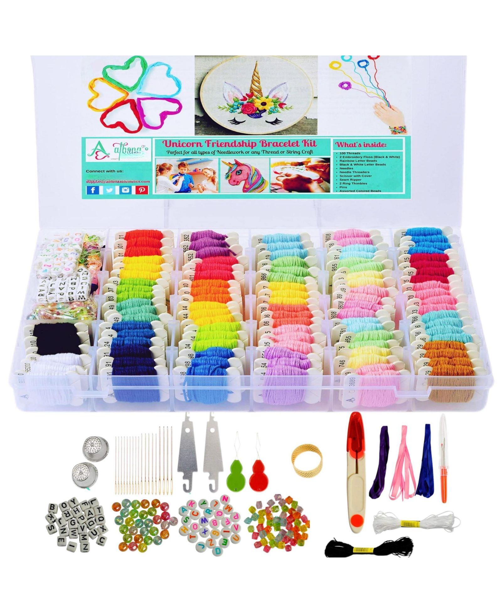 GNUADZ 276pcs Embroidery Cross Stitch Friendship Bracelet Kit Organizer
