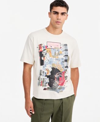 Mode of One Men's Collage Graphic Relaxed-Fit Crewneck T-Shirt, Macy's Exclusive