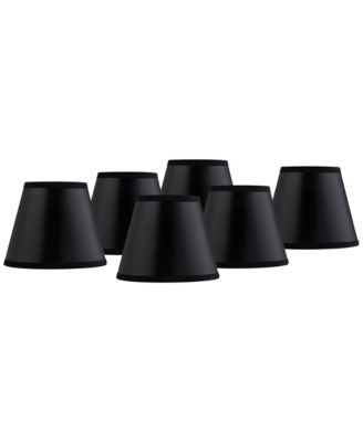 Springcrest Set of 6 Empire Chandelier Lamp Shades  Paper Small 3" Top x 5" Bottom x 4" High Candelabra Clip-On Fitting