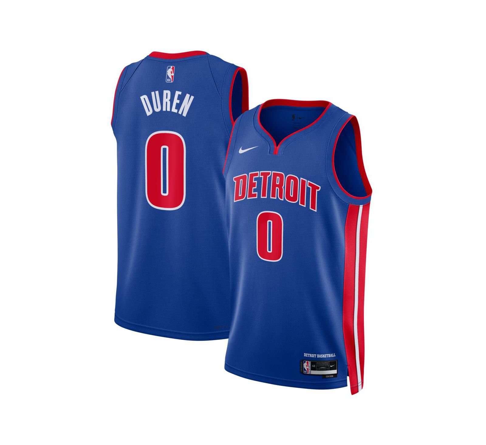 Nike Мужская и Женская джерси Jalen Duren Blue Detroit Pistons Swingman - Icon Edition