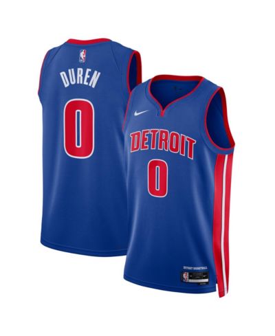 Nike Мужская и Женская джерси Jalen Duren Blue Detroit Pistons Swingman - Icon Edition