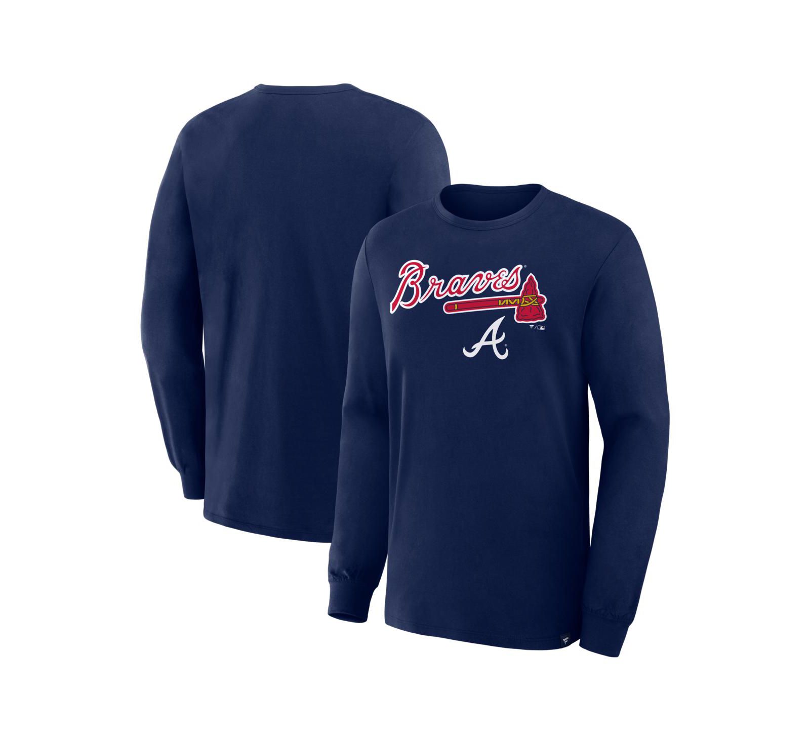 Мужская футболка Fanatics Navy Atlanta Braves Lock-Up Legacy Long Sleeve