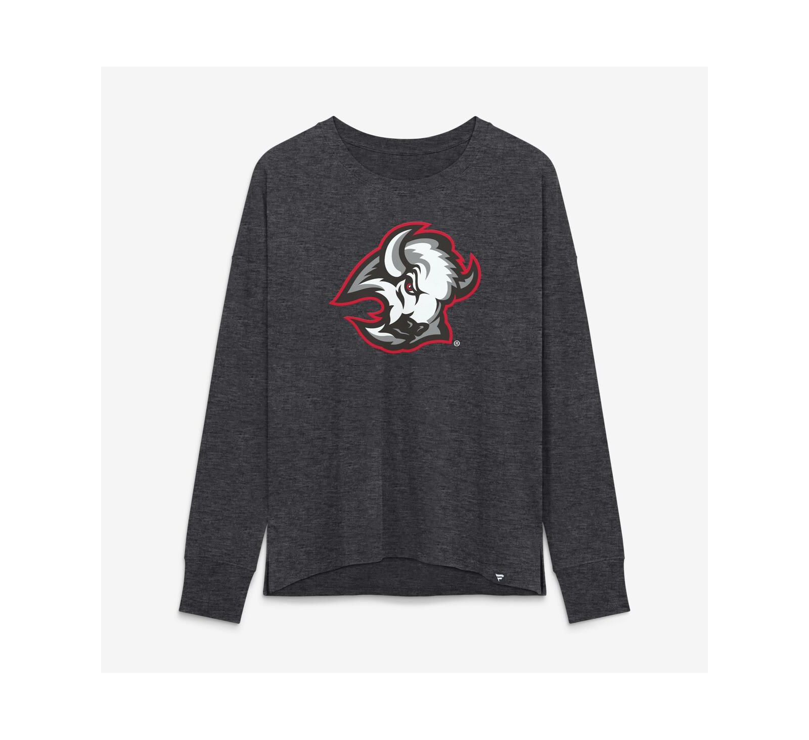 Женская футболка Fanatics Heather Charcoal Buffalo Sabres Competition Legacy с длинным рукавом
