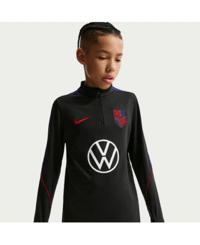Nike лонгслив с молнией Dri-FIT для мальчиков и девочек USMNT 2026 Strike черный