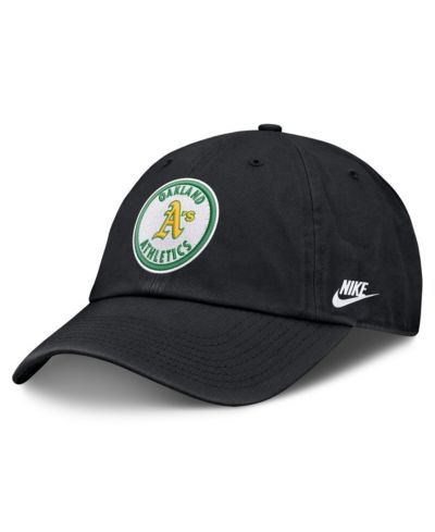 Nike Мужская регулируемая кепка Oakland Athletics Cooperstown Collection Club, черная