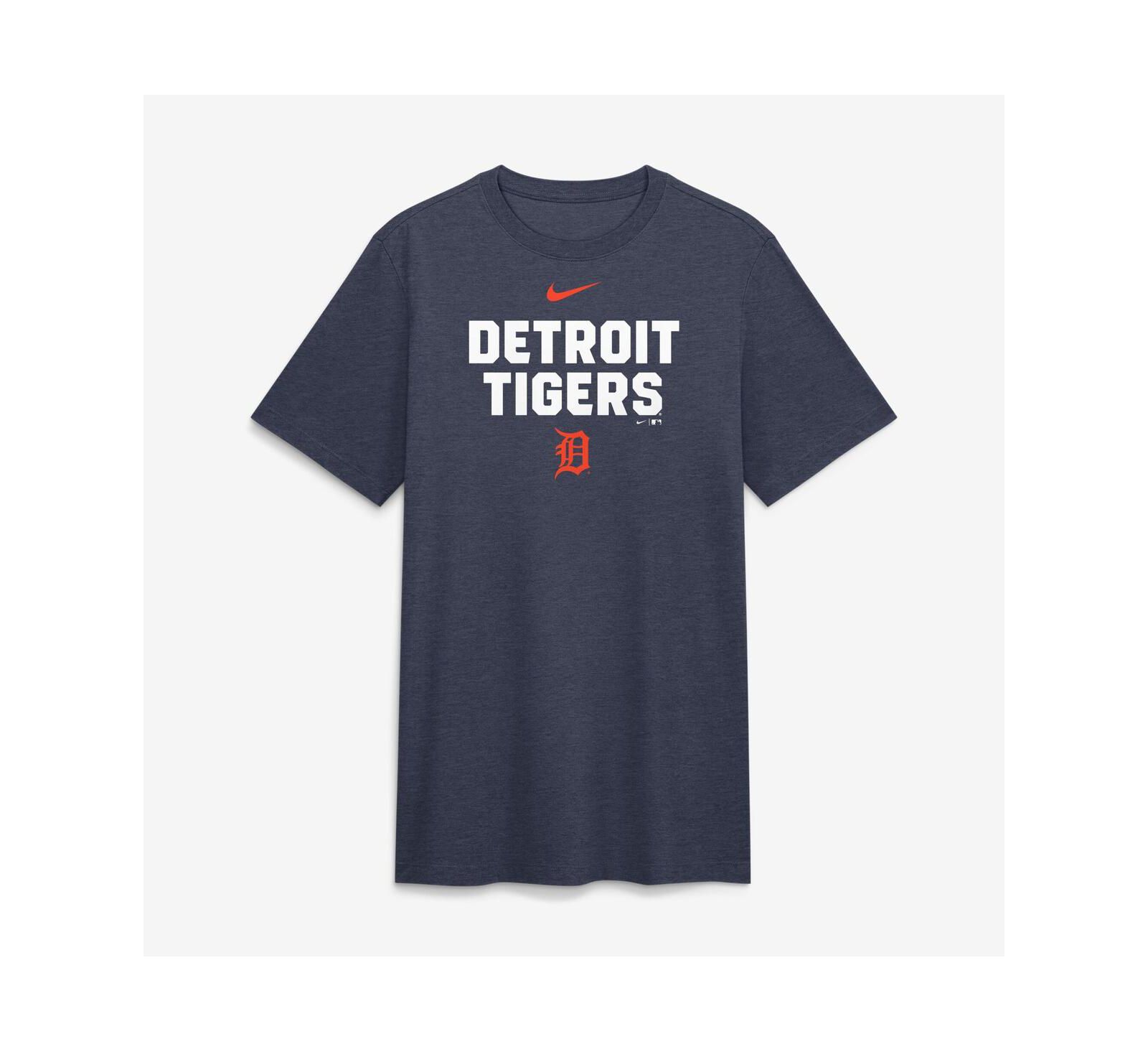 Мужская футболка Nike Heather Navy Detroit Tigers Stacked Tri-Blend