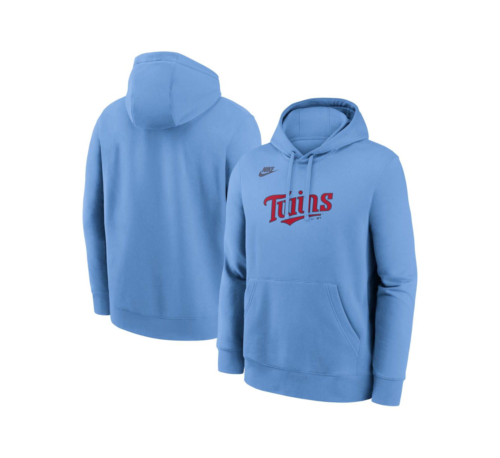 Мужское худи Nike Men's Light Blue Minnesota Twins Cooperstown Collection Wordmark Club