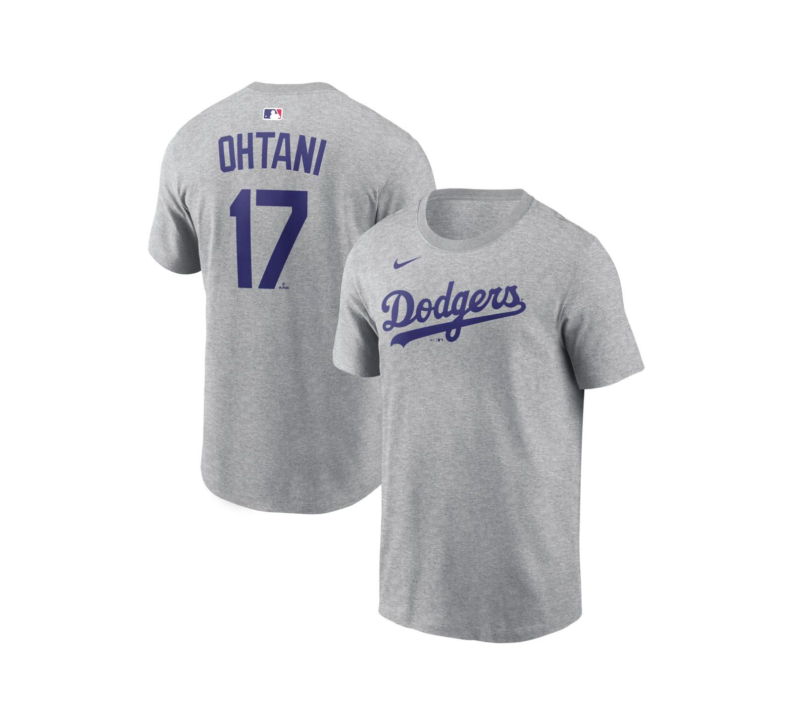Nike Men's Shohei Ohtani Heather Gray Los Angeles Dodgers Name & Number T-Shirt