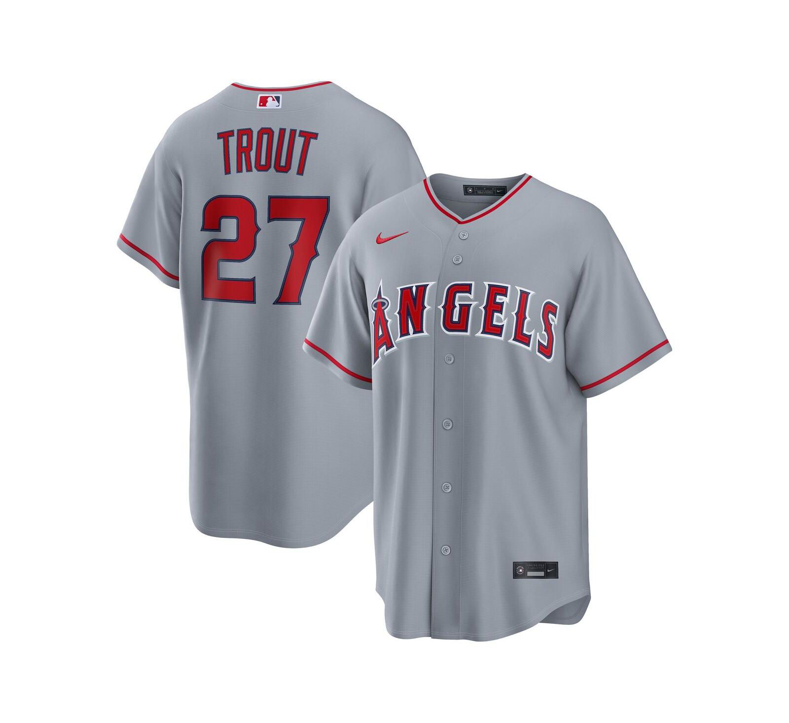Nike Мужская джерси Mike Trout Los Angeles Angels, Gray