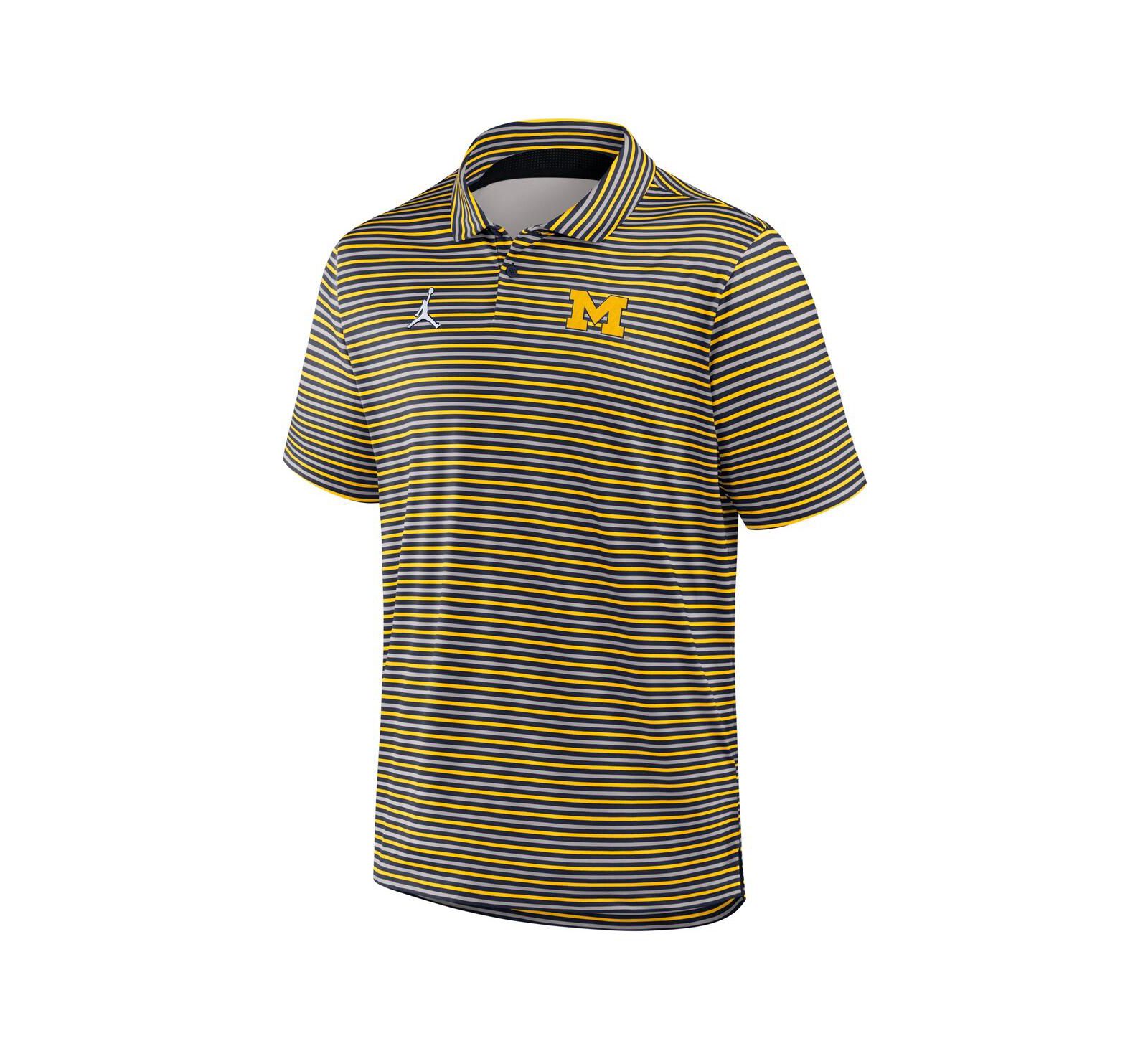 Мужское поло Jordan Maize Michigan Wolverines 2025 Coaches Premium Dri-FIT
