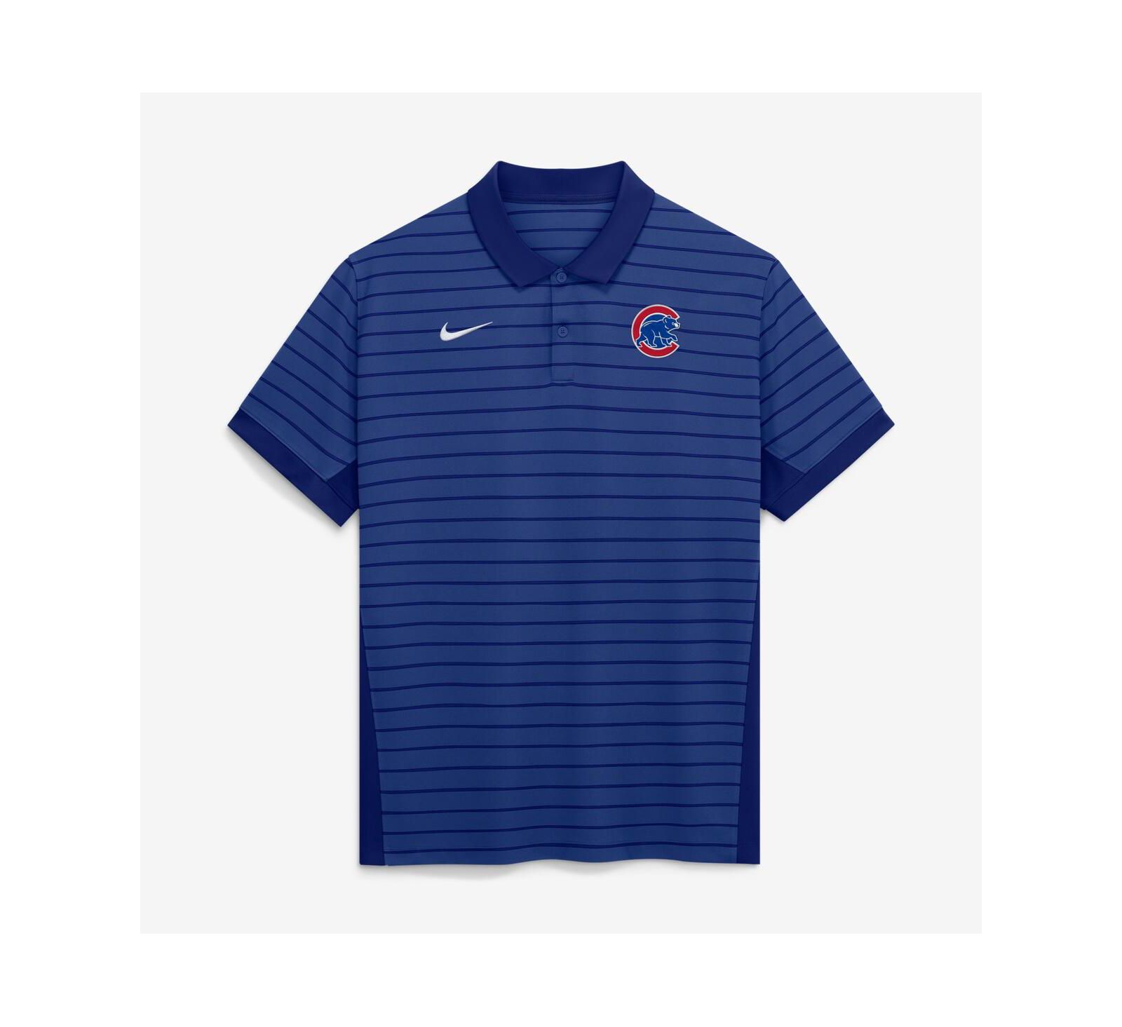 Nike Men's Royal Chicago Cubs Authentic Collection Striped Victory Dri-FIT Polo Shirt