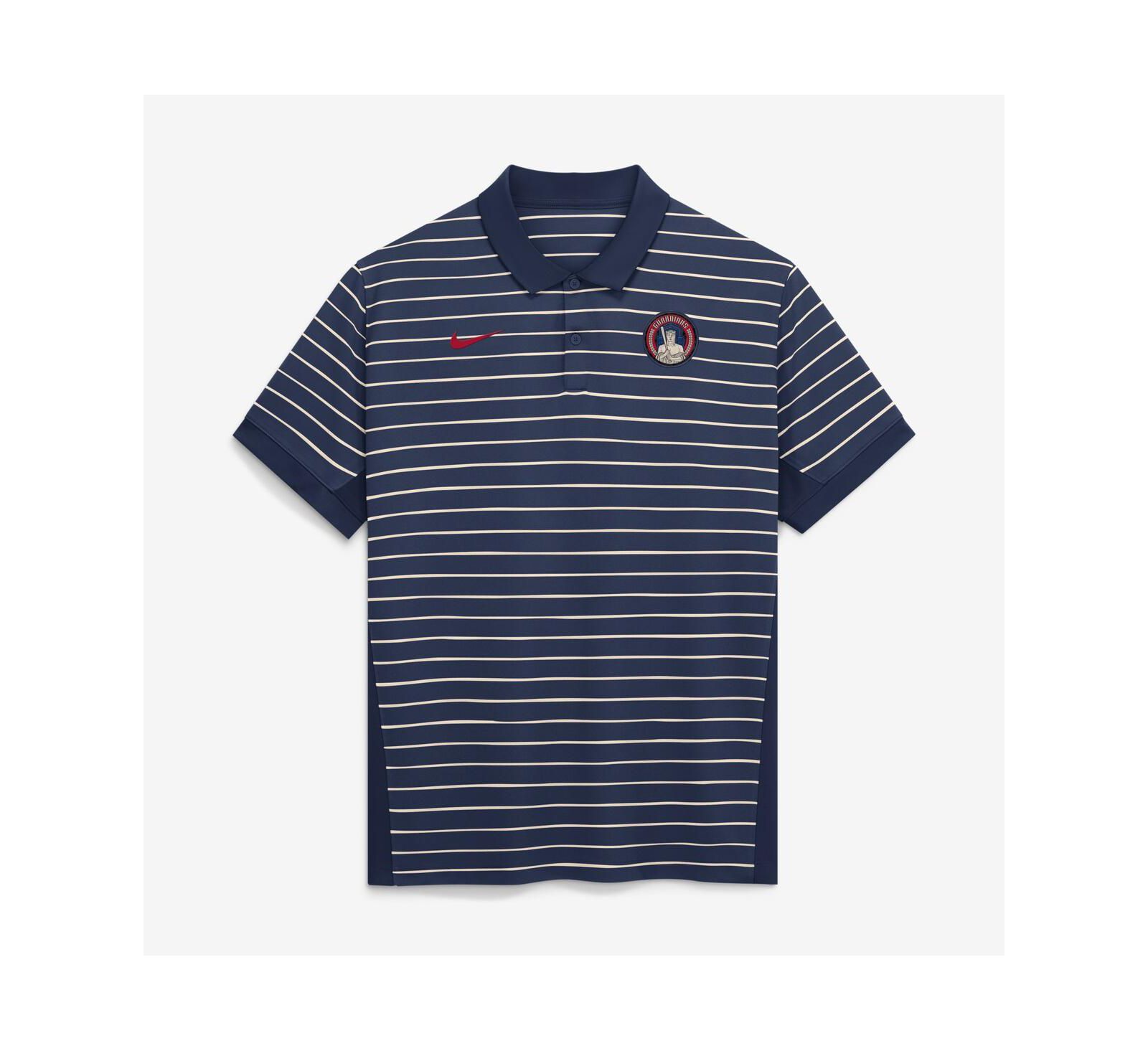 Nike Men's Navy/Cream Cleveland Guardians Authentic Collection City Connect Striped Victory Dri-FIT Polo Shirt