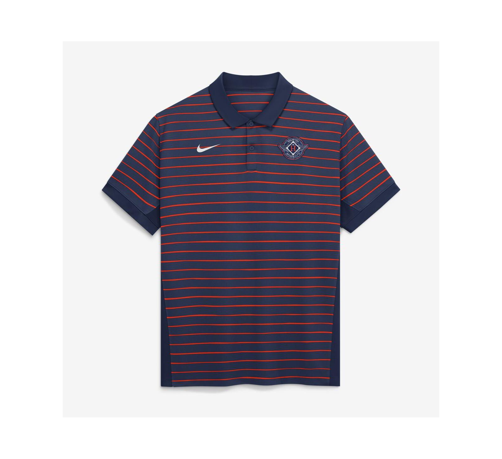 Nike Men's Navy/Orange Houston Astros Authentic Collection City Connect Striped Victory Dri-FIT Polo Shirt