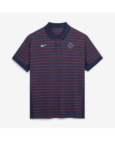 Nike Men's Navy/Orange Houston Astros Authentic Collection City Connect Striped Victory Dri-FIT Polo Shirt