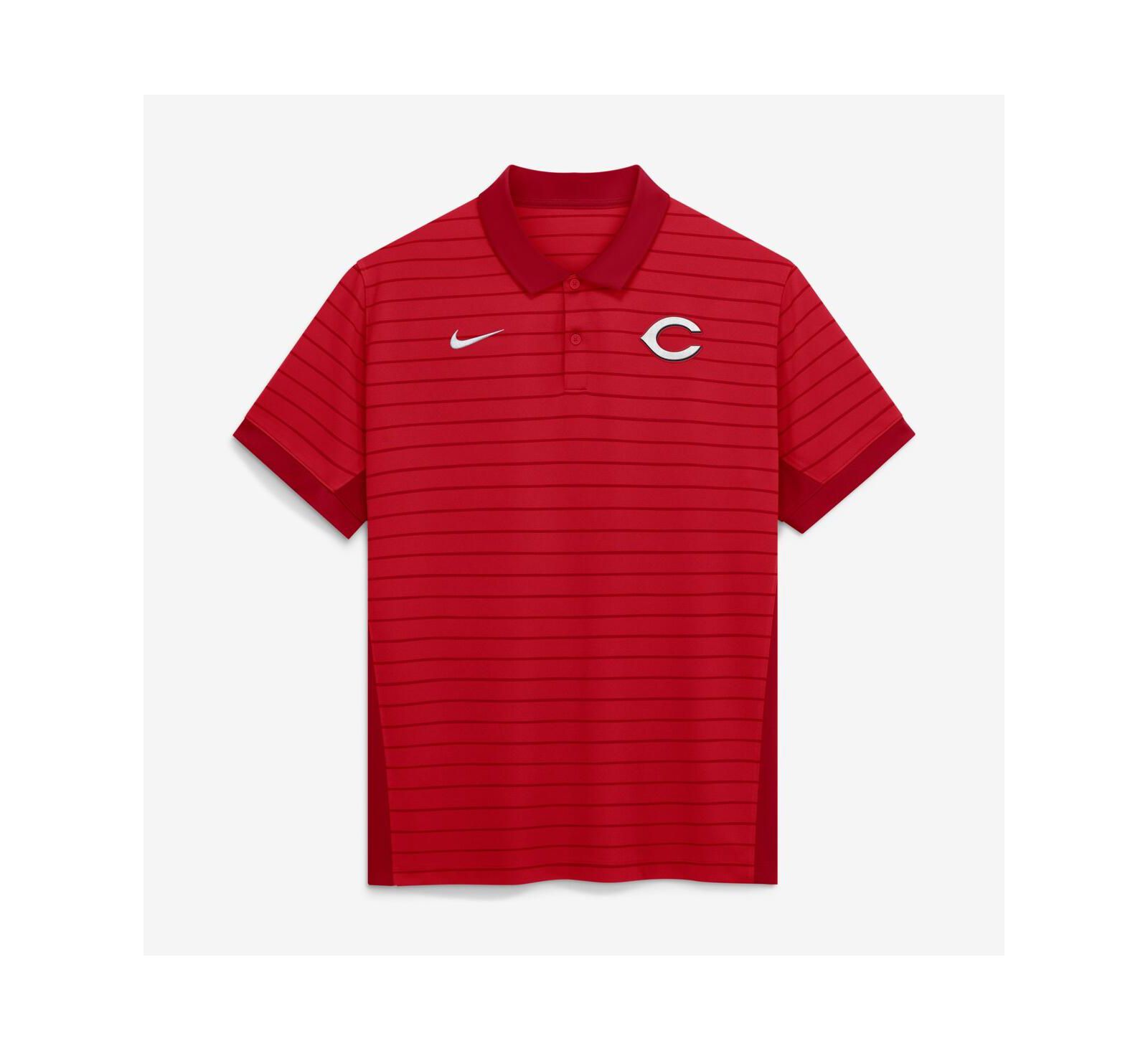 Nike Men's Red Cincinnati Reds Authentic Collection Striped Victory Dri-FIT Polo Shirt