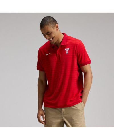 Футболка-поло Nike Men's Red Texas Rangers Authentic Collection Striped Victory Dri-FIT