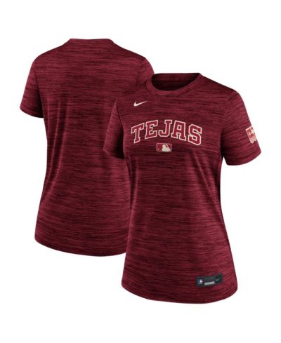 Женская футболка Nike Red Texas Rangers 2026 City Connect Authentic Collection Velocity Dri-FIT
