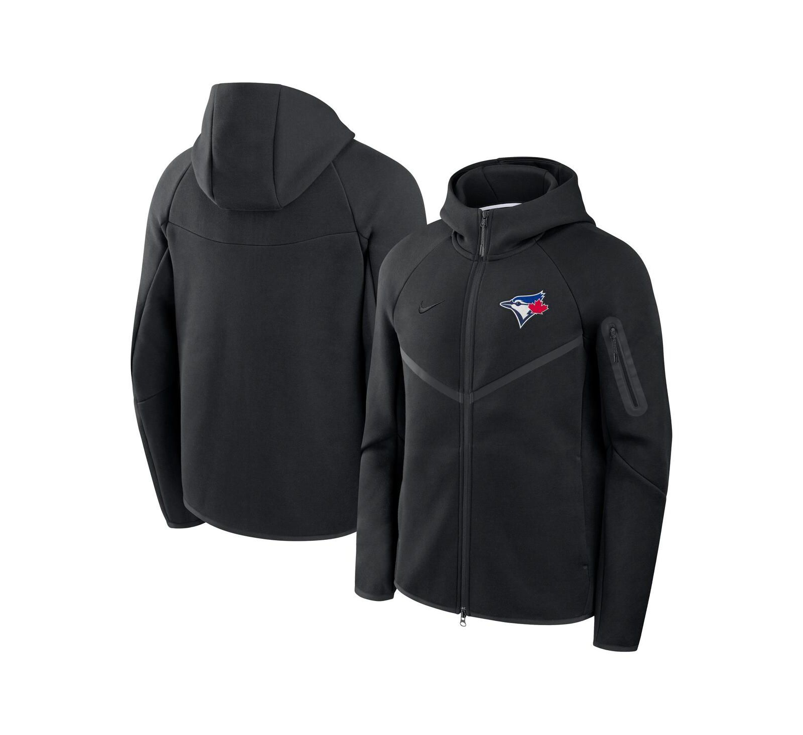 Nike Men's Black Toronto Blue Jays Tech Fleece Raglan Full-Zip Windrunner Hoodie