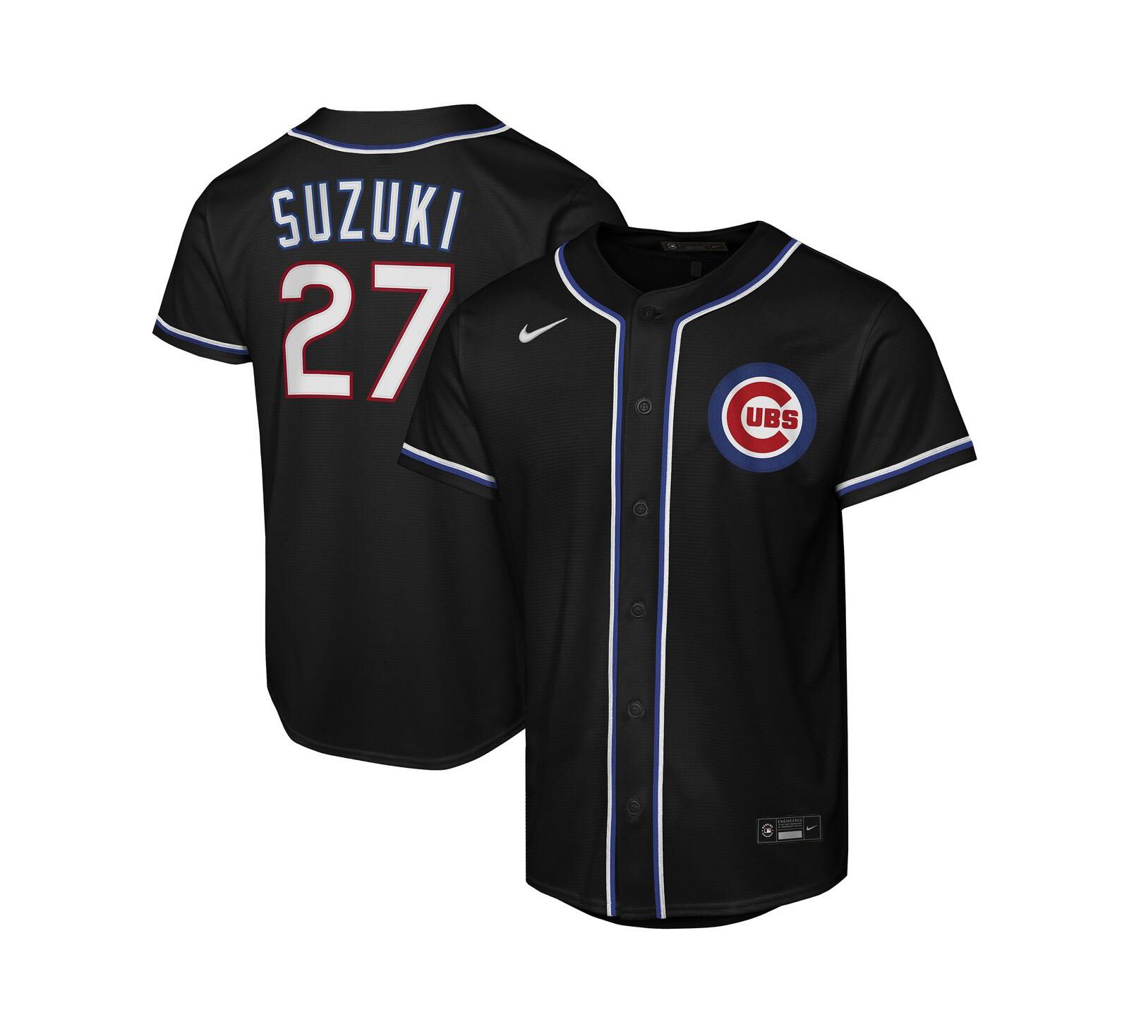 Nike игровая джерси Seiya Suzuki Chicago Cubs Fashion Replica для мальчиков и девочек, черная