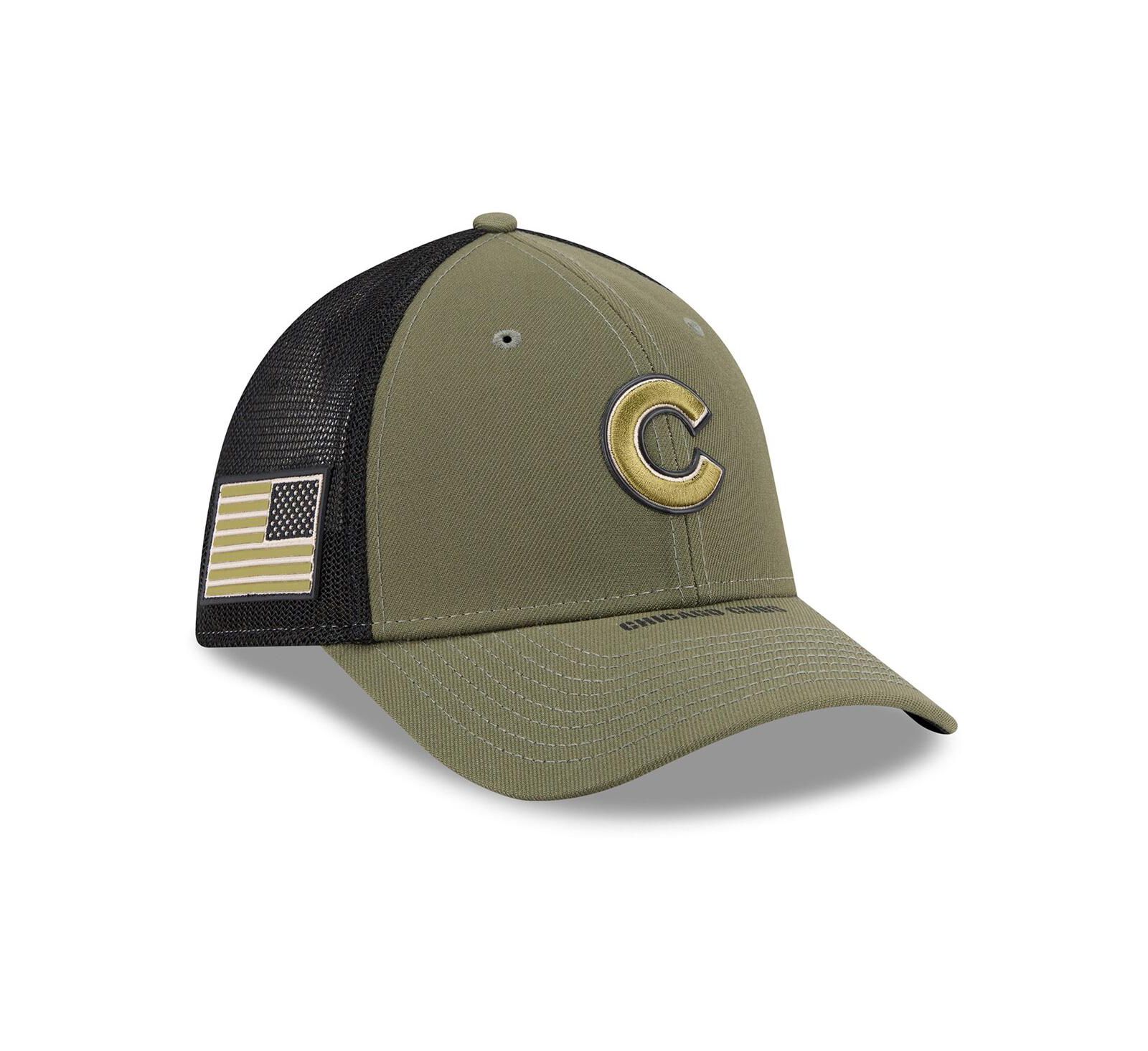 Кепка New Era Men's Chicago Cubs 39THIRTY M-Crown Flex, оливковая