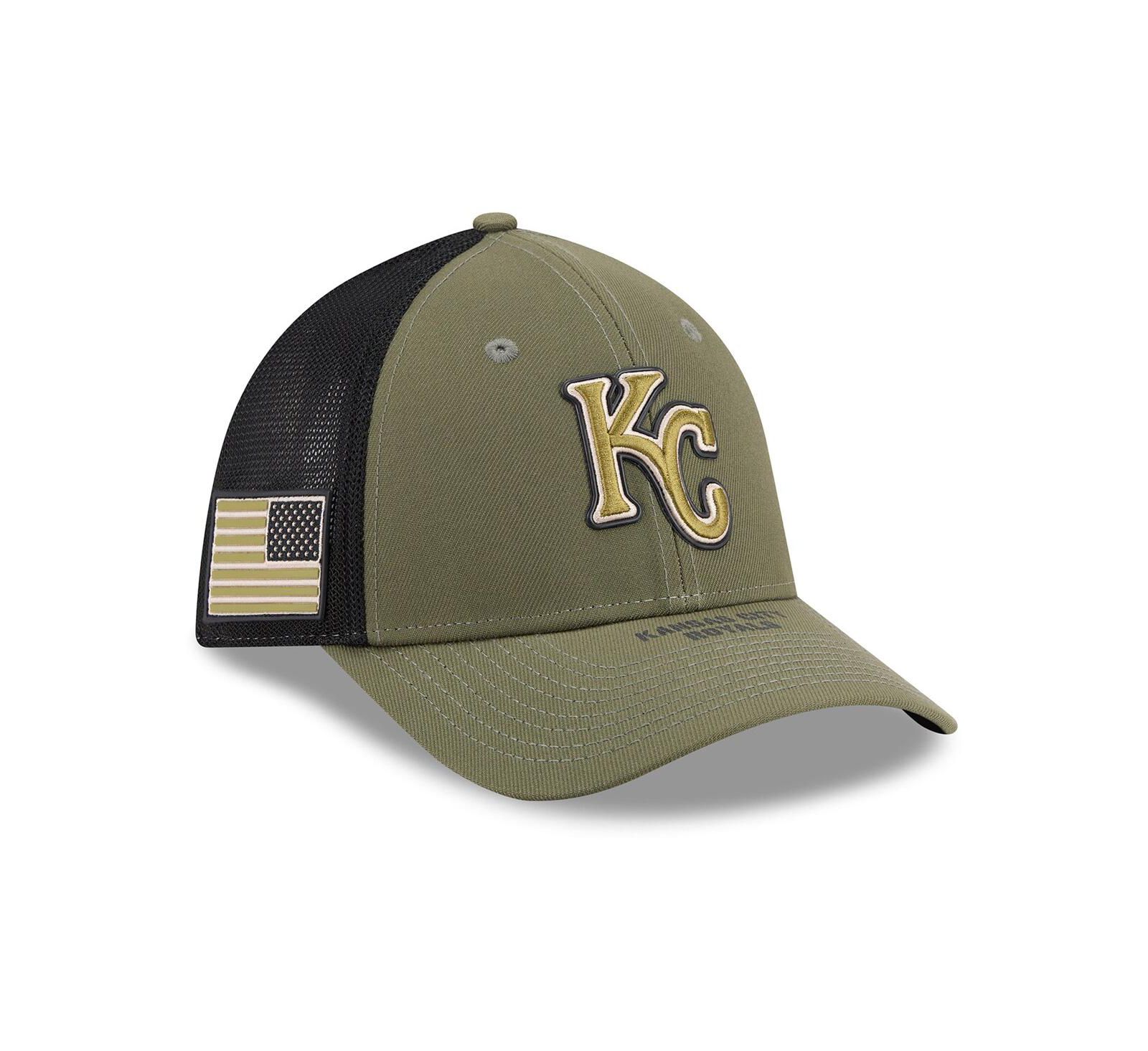 New Era Мужская кепка 39THIRTY M-Crown Flex, оливковая, Kansas City Royals Armed Forces Day 2026