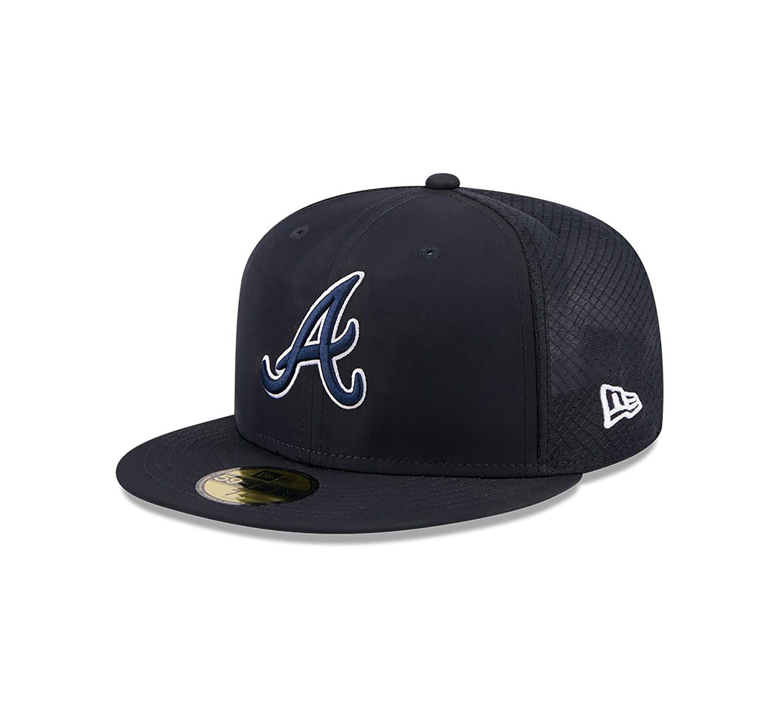 Мужская кепка New Era Navy Atlanta Braves 2026 Batting Practice 59FIFTY Fitted