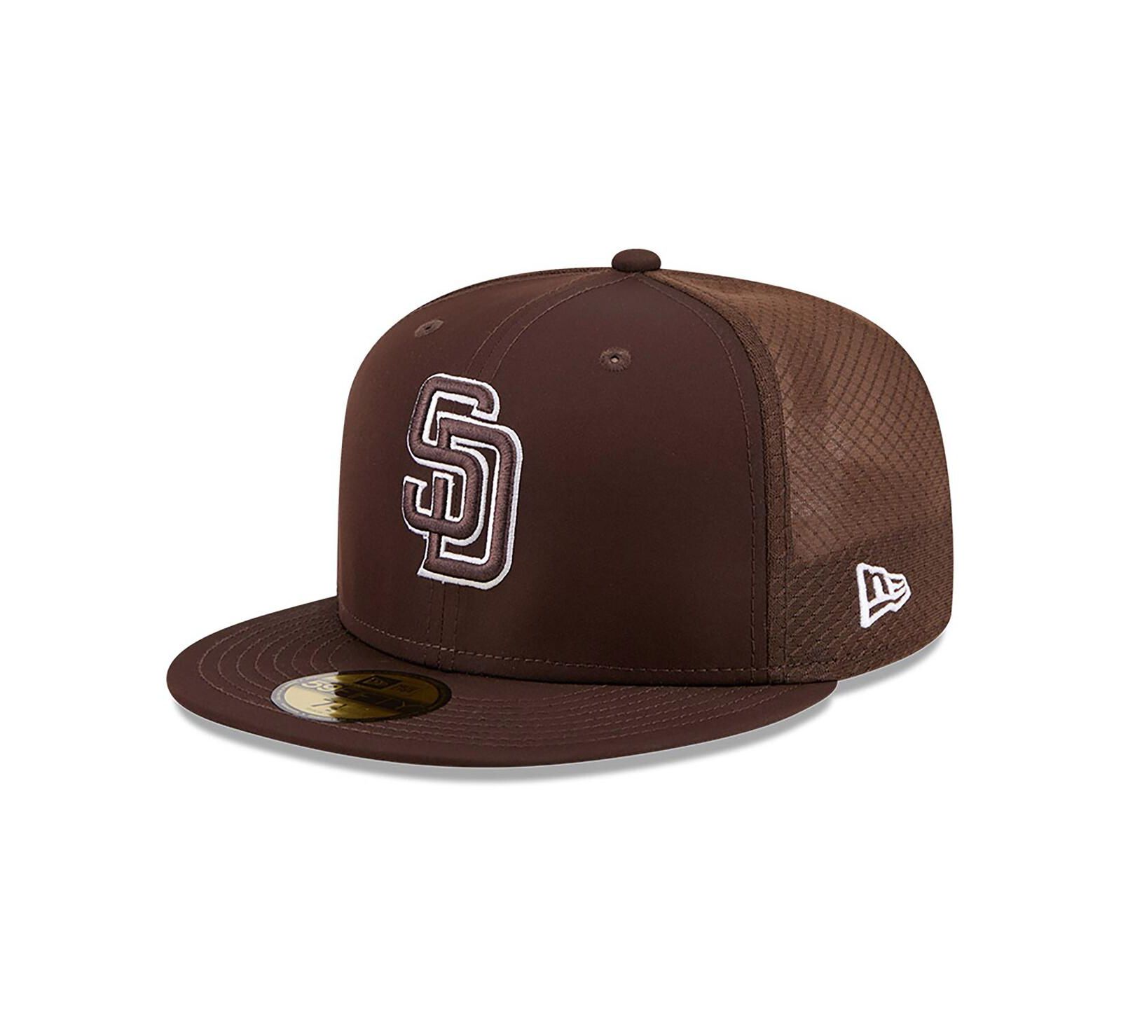 Мужская кепка New Era San Diego Padres 59FIFTY Fitted, коричневая