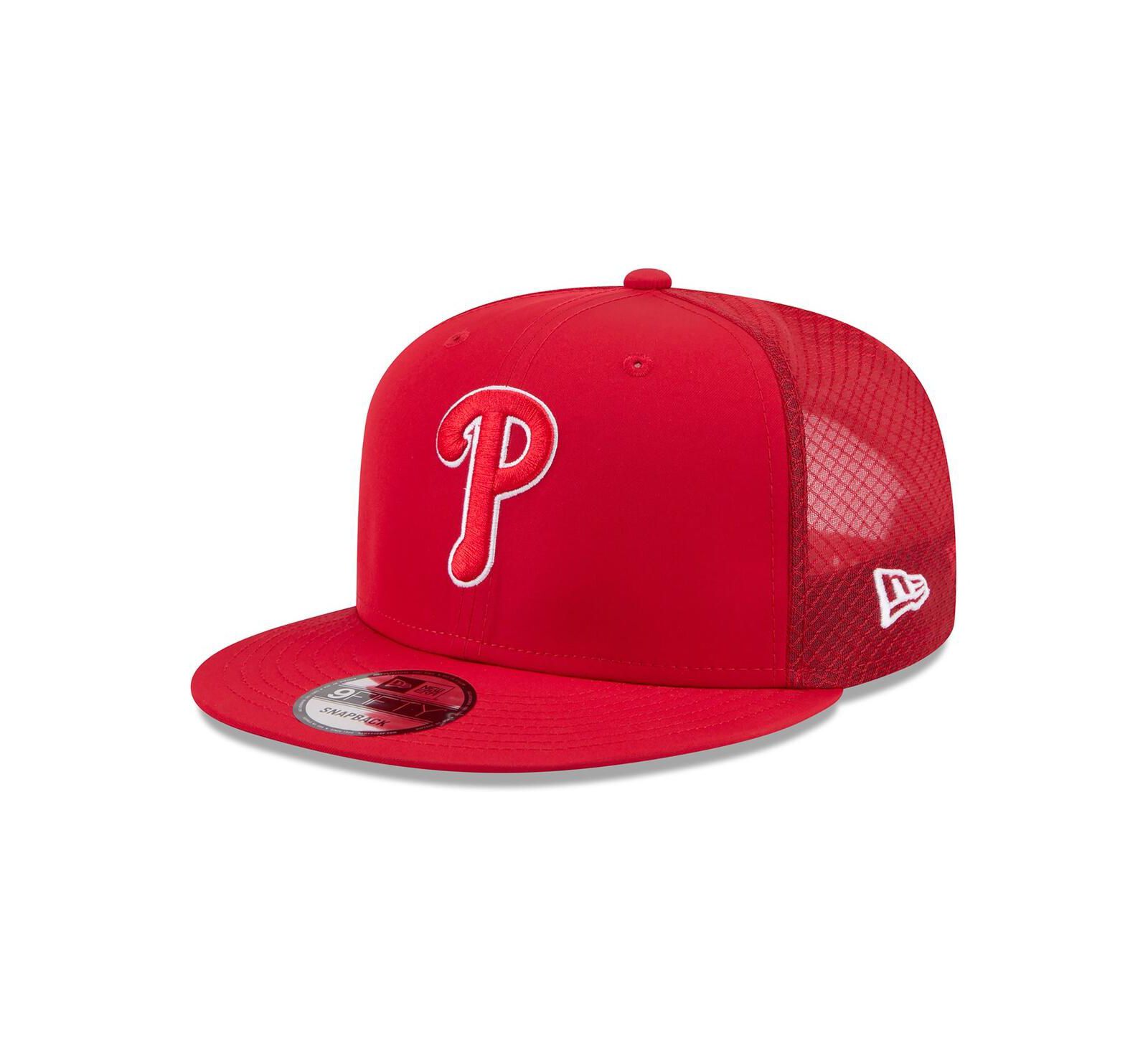 Мужская кепка New Era Red Philadelphia Phillies 2026 Batting Practice 9FIFTY Snapback