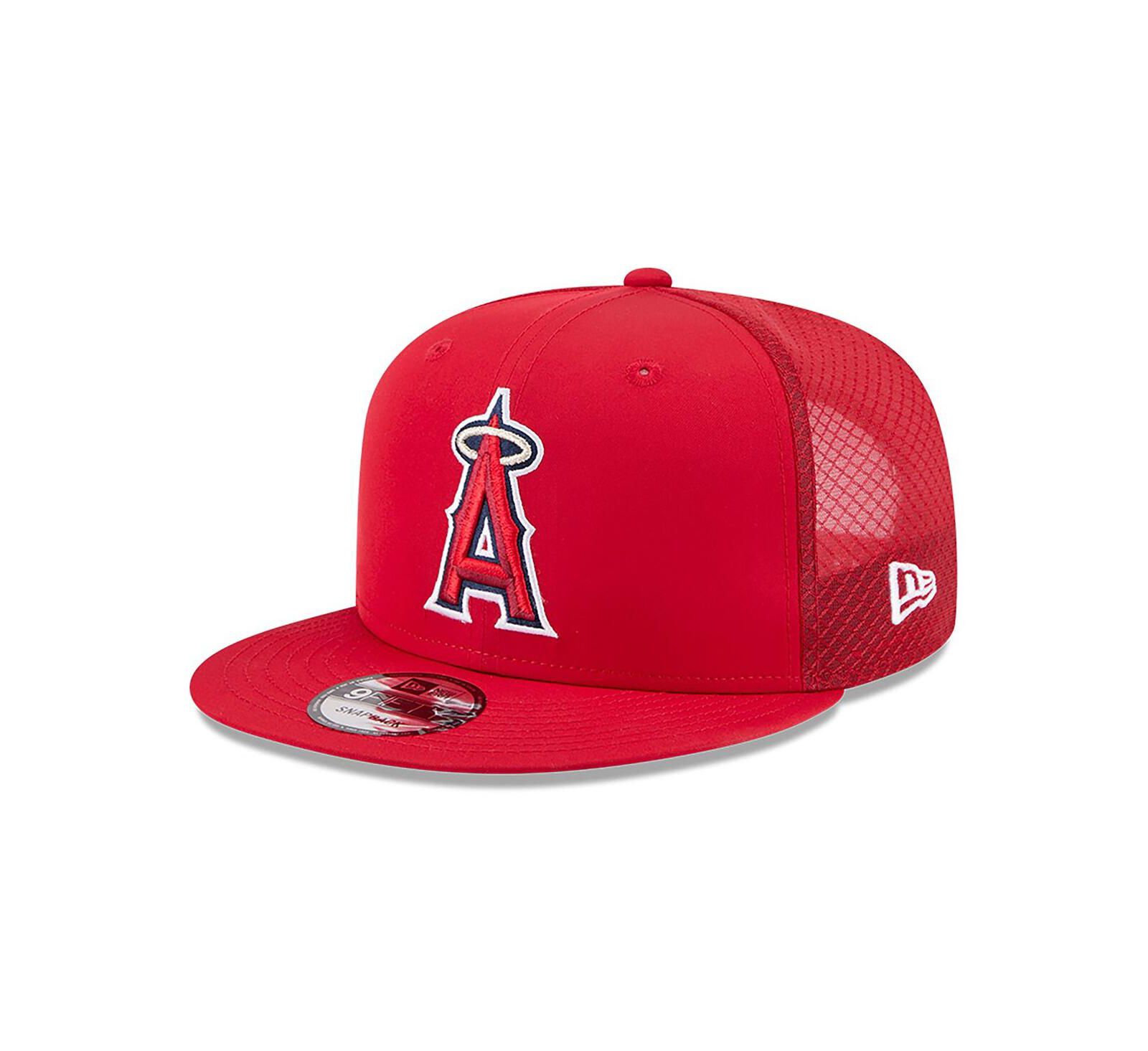 Мужская кепка New Era Red Los Angeles Angels 2026 Batting Practice 9FIFTY Snapback