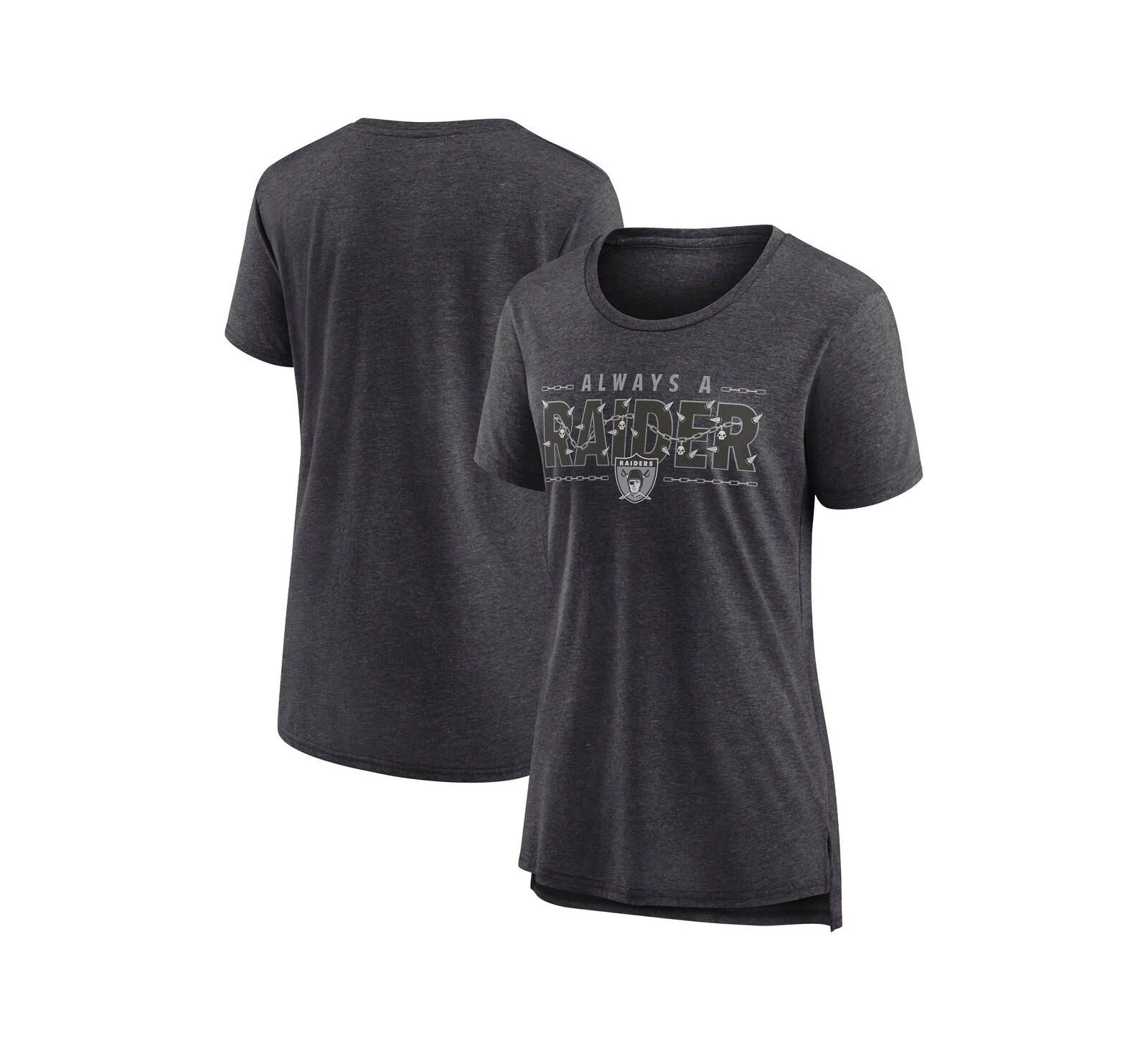 Nike Women's Charcoal Las Vegas Raiders Vintage Graphic Tri-Blend Scoop Neck T-Shirt
