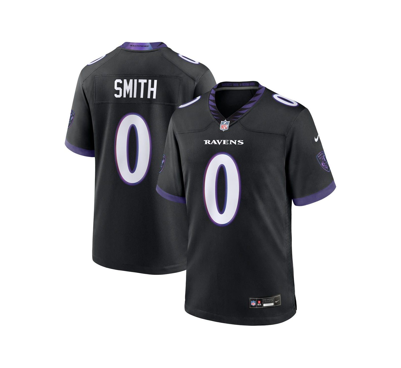 Мужская джерси Nike Roquan Smith Black Baltimore Ravens Alternate Game