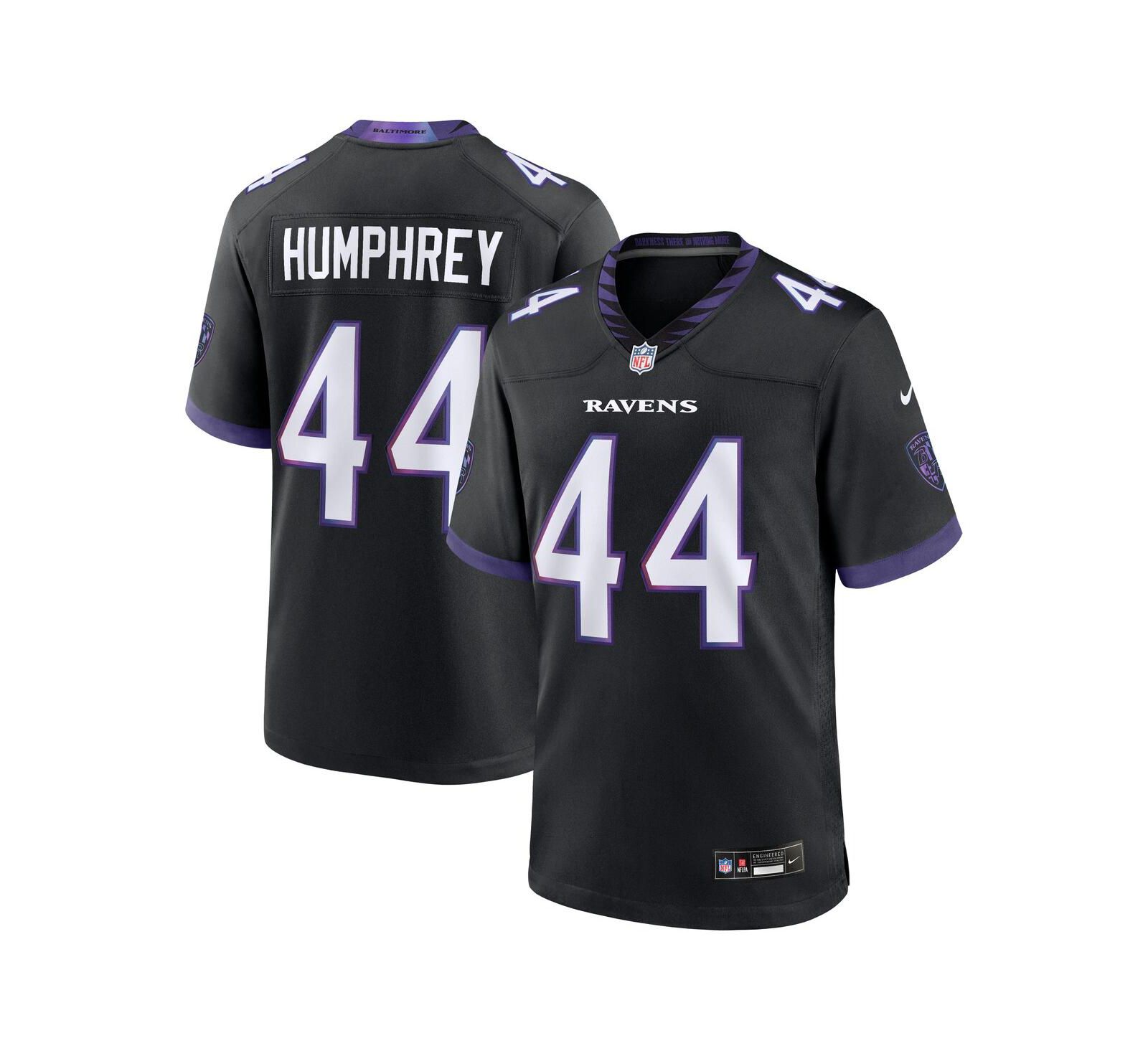Мужская игровая джерси Nike Marlon Humphrey Black Baltimore Ravens Alternate