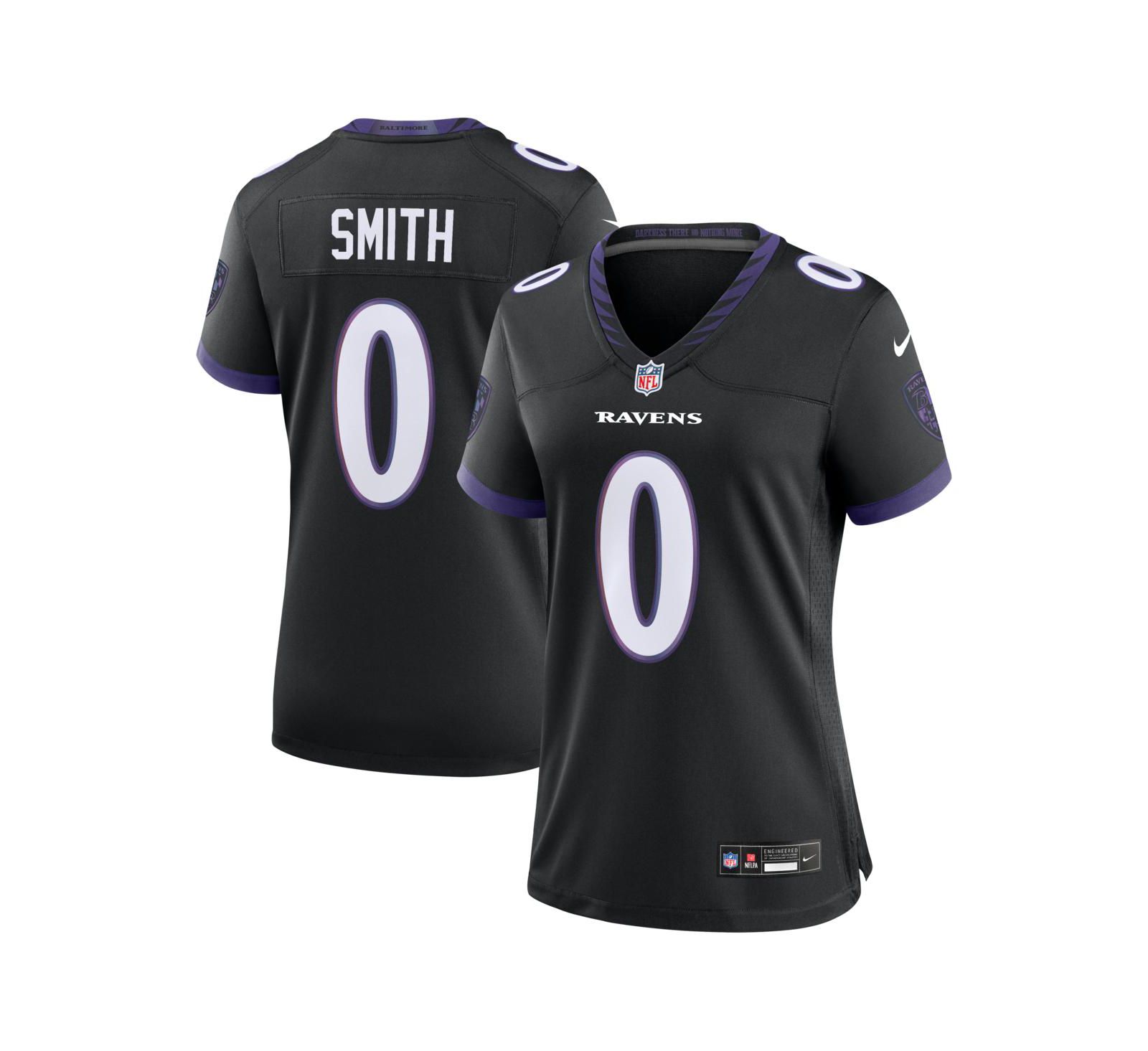 Женская игровая джерси Nike Roquan Smith Baltimore Ravens Alternate, черная