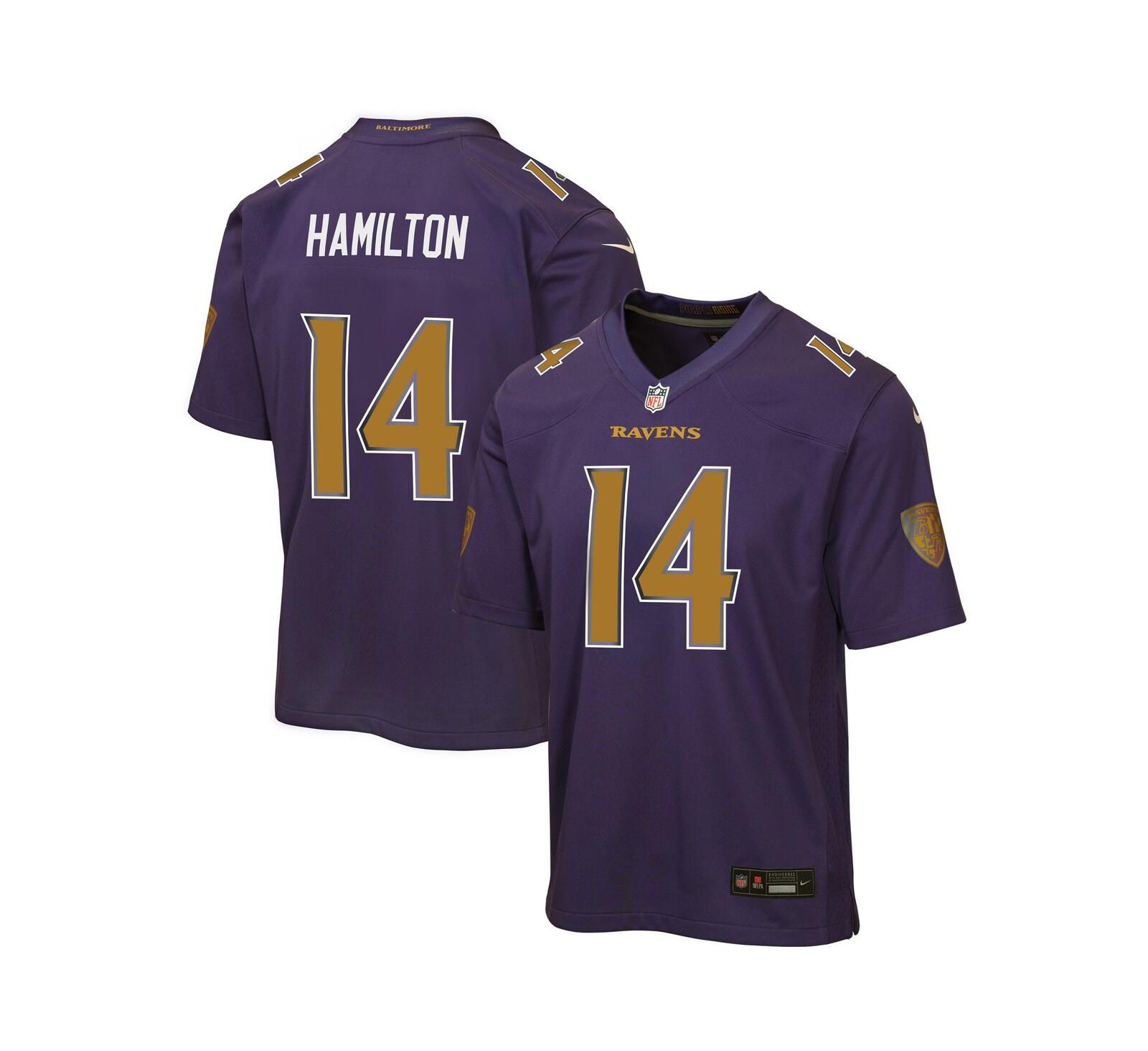 Детская игровая джерси Nike Kyle Hamilton Purple Baltimore Ravens Alternate 2