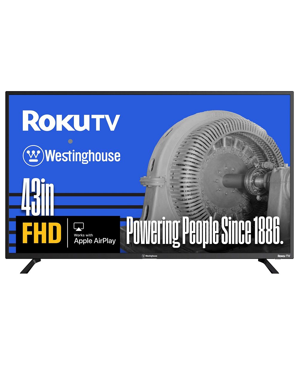 Westinghouse 43" Smart Edgeless ROKU TV, 1080p FHD с Wi-Fi, Bluetooth, AirPlay, Alexa и Google