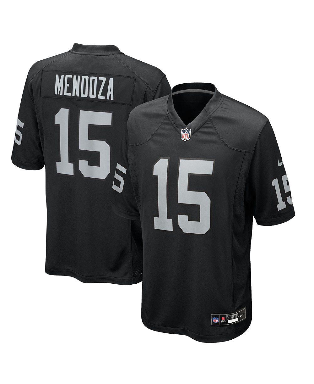 Мужская джерси Nike Black Las Vegas Raiders Fernando Mendoza 2026 NFL Draft First Round Pick No. 1 Team Game