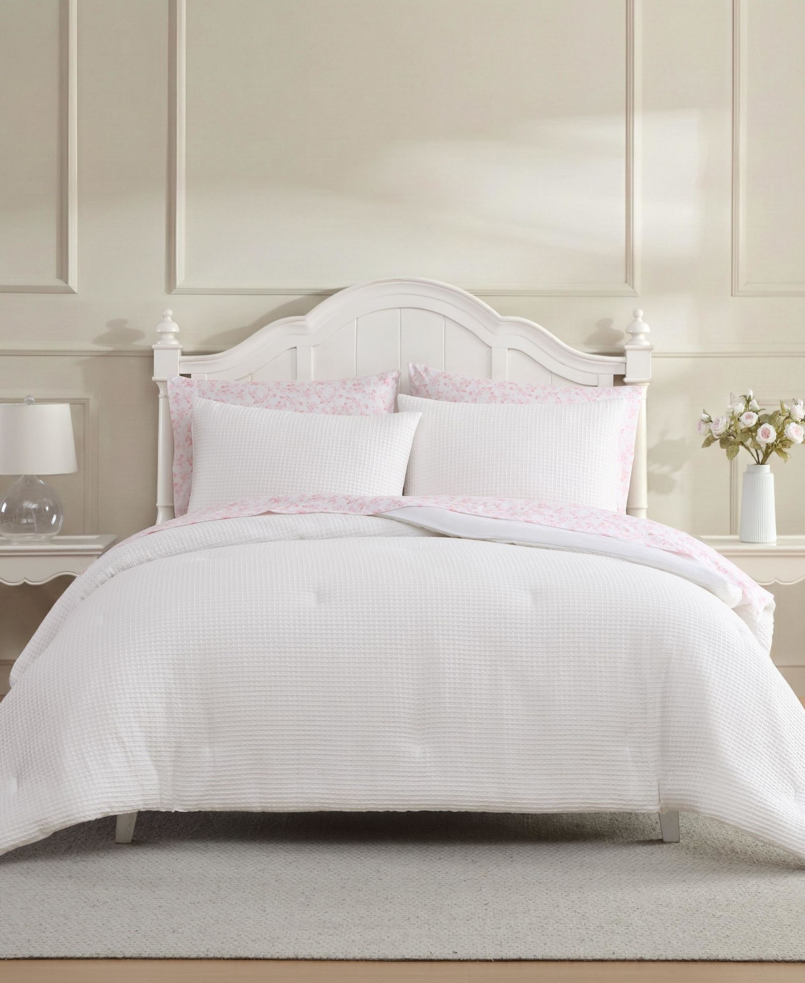 Laura Ashley Комплект покрывала Waffle Solid, 5 предметов, Twin XL