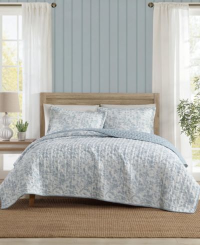 Комплект стеганого одеяла Laura Ashley Amberly Seersucker, Full/Queen