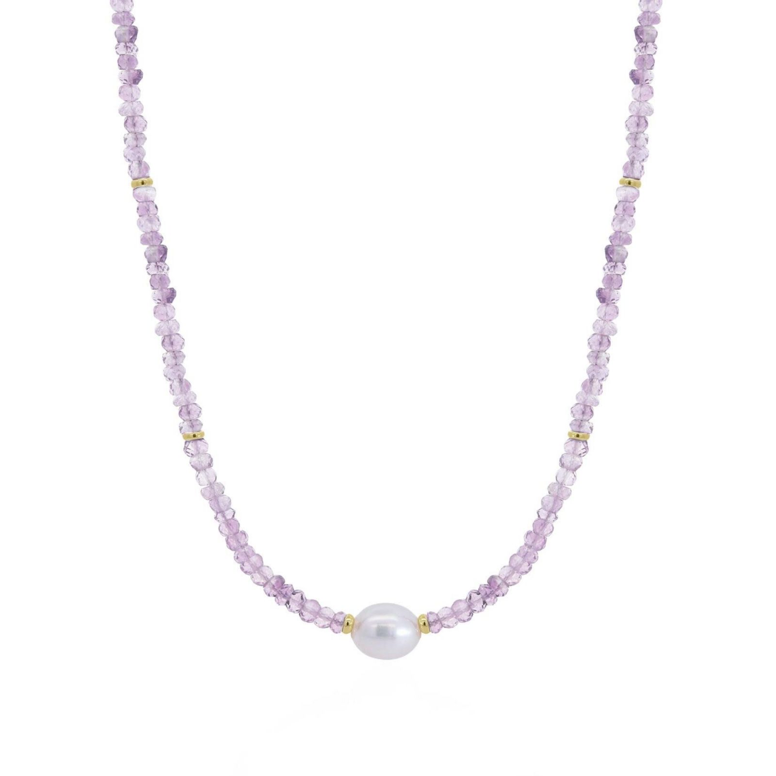 The Lovery Amethyst ожерелье с жемчугом 14K Gold