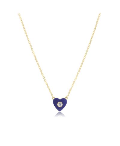 The Lovery Lapis CZ колье из стерлингового серебра с напылением 14K Gold-Plated, одно сердце
