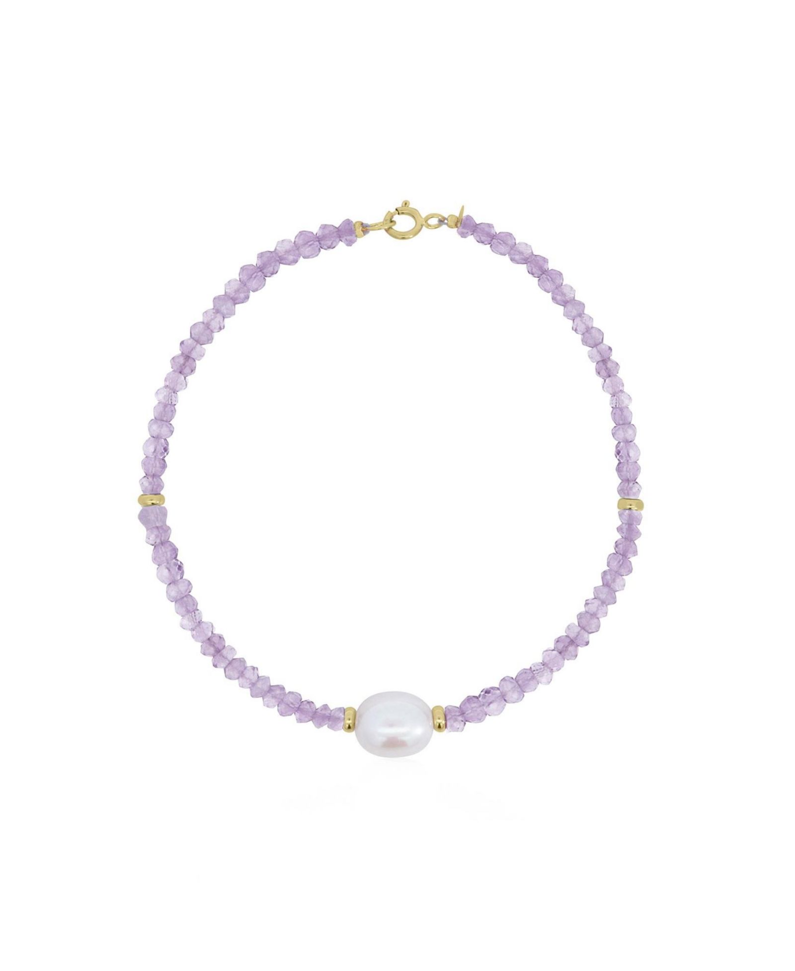 Браслет The Lovery Amethyst Bead Pearl 14K Yelow Gold