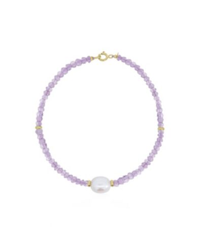 Браслет The Lovery Amethyst Bead Pearl 14K Yelow Gold