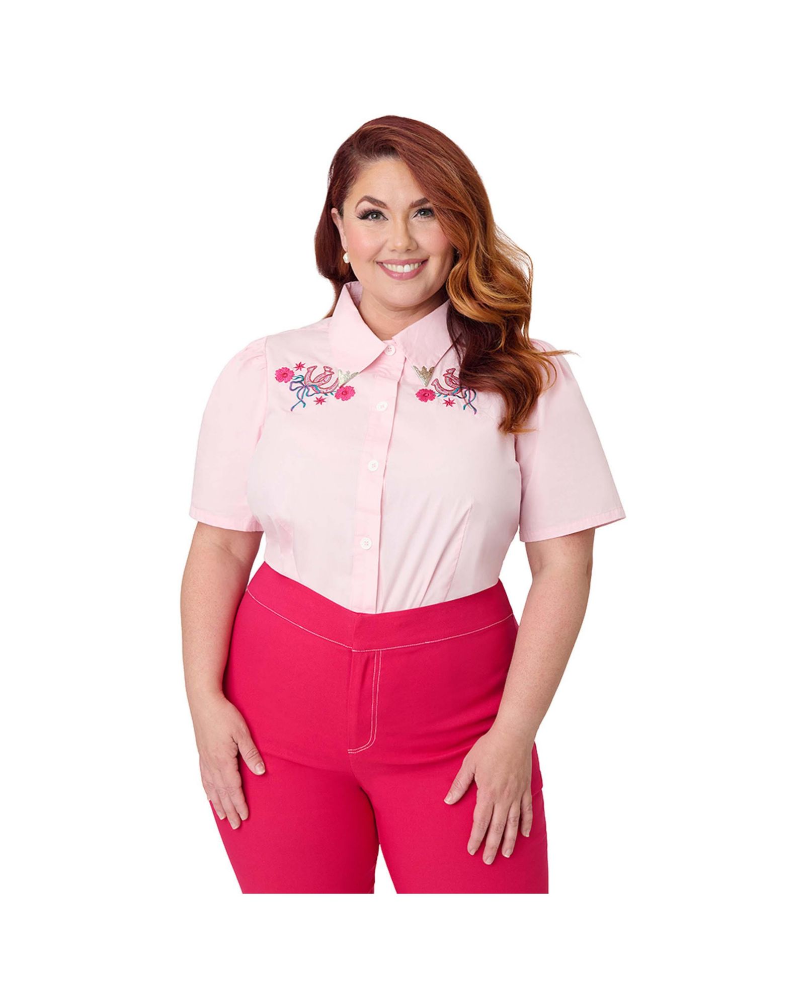 Блузка Unique Vintage Plus Size 1940s Collared