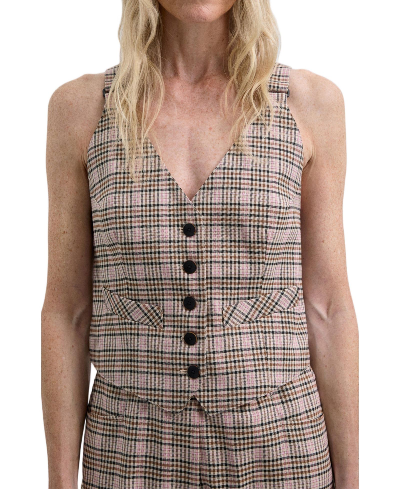 Scalpers Women's Pinkcheck Vest