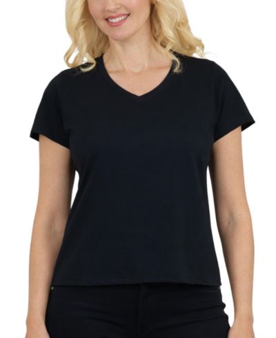 Galaxy By Harvic Women's Galaxy Divatee Relaxed Fit V-Neck Short Sleeve T-Shirt
