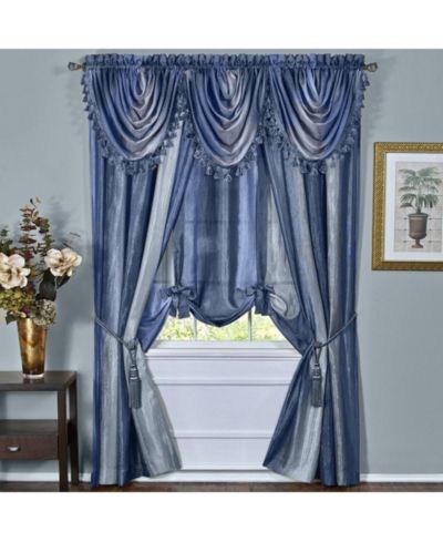 Комплект штор и ламбрекенов GoodGram Royal Ombre Crushed Semi Sheer Complete 6 Piece Window Curtain and Valance Set