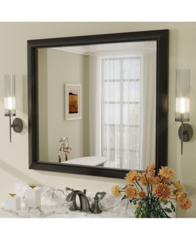 Apmir 36" x 40" Inch Thick Metal Framed Wall Mirrors for Bedroom, Rectangle Wall-Mounted Mirrors