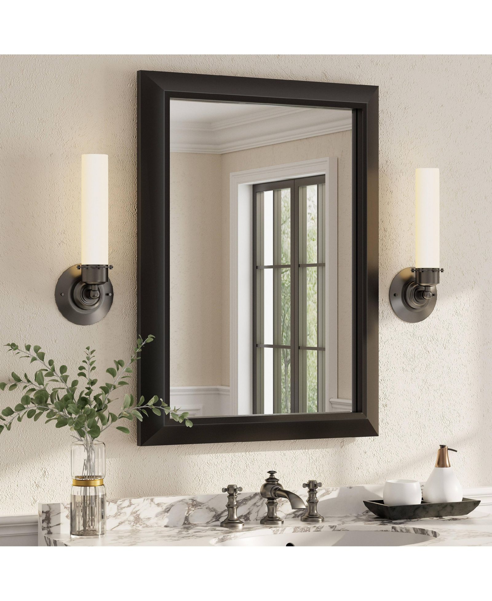 Настенное зеркало Apmir 22" x 30" Thick Metal Framed, Rectangle