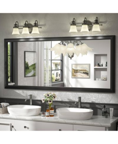 Apmir 72" x 32" Inch Thick Metal Framed Wall Mirrors for Bedroom, Rectangle Wall-Mounted Mirrors